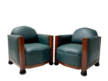 Two Art Deco Amsterdamse School Lounge Chairs by Fa. Drilling Amsterdam, 1920s
